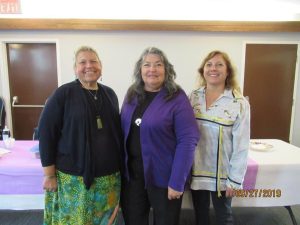 Three women standing side by side